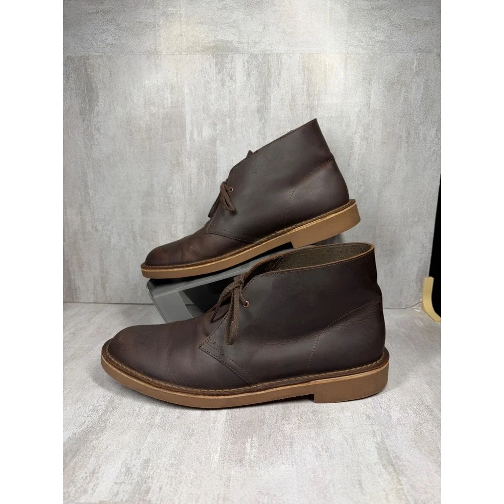 Clarks Collection Mens Dark Brown Leather Desert Chukka Boots Size 13 M 26034135